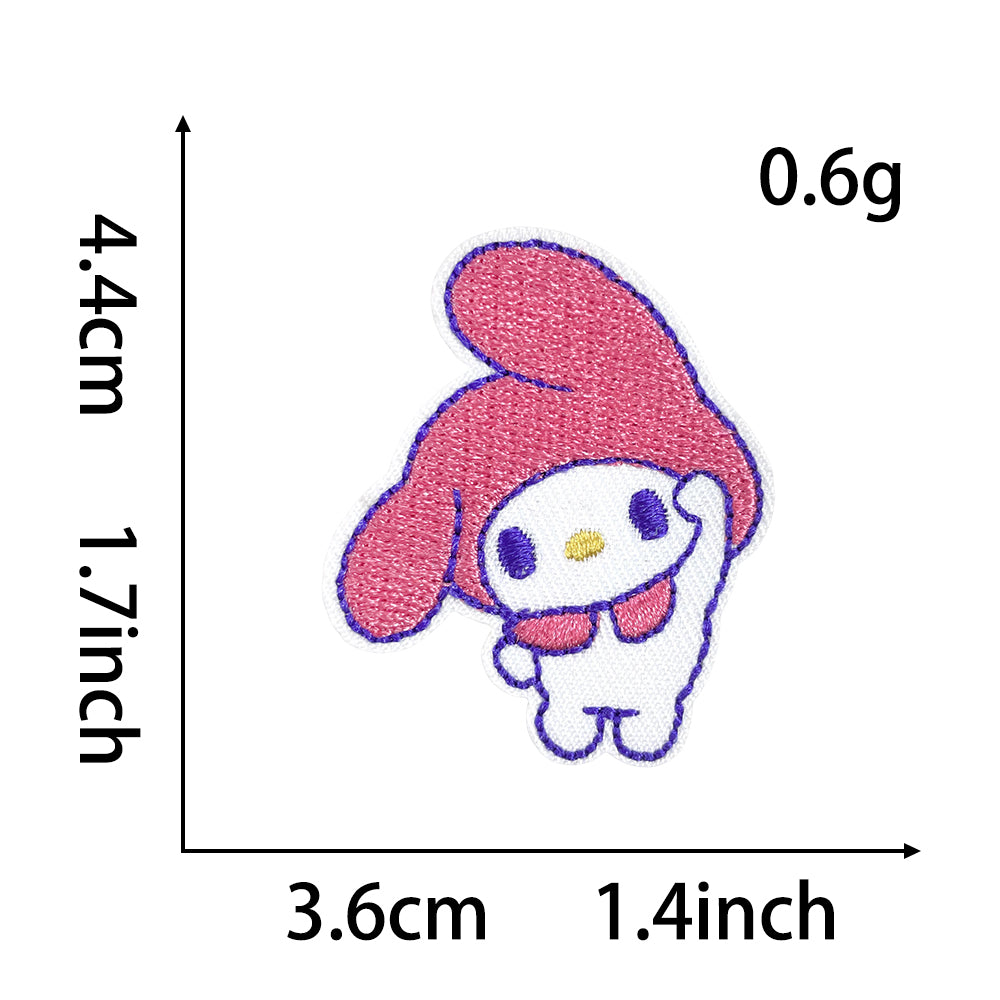 Cute Sanrio Iron On Embroidery Patches 15Pcs, Kawaii My Melody Kuromi Cinnamoroll Pompompurin Pochacco Chenille Appliques, Cartoon Character Badges for Clothing Backpack Jackets Hats DIY Craft Decor