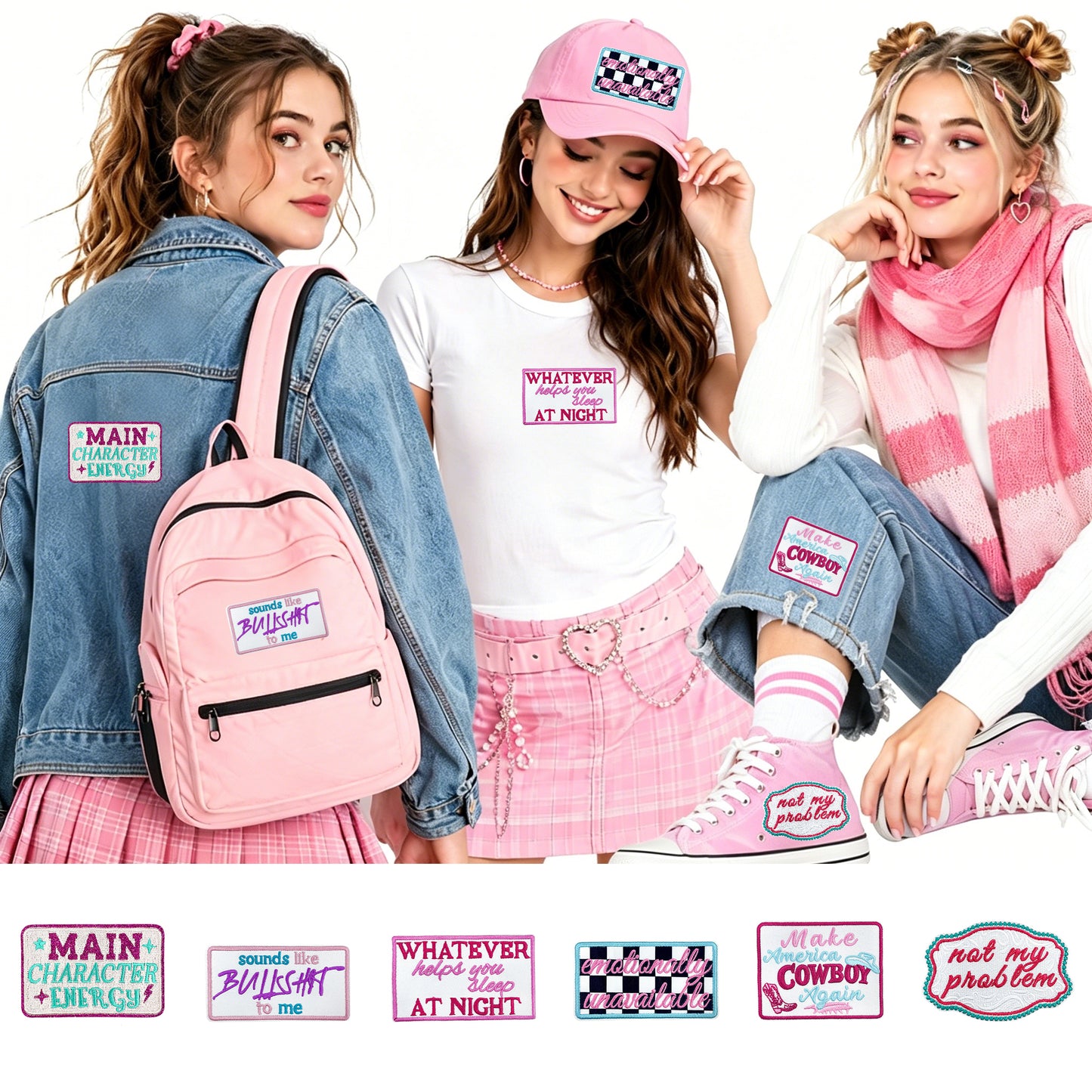 Patches Funny Phrases 10 Pcs Preppy Style Set