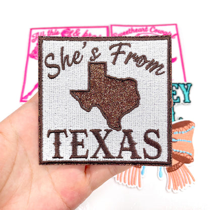 5Pcs Western Cowgirl Iron On Patches Set, Texas, Whiskey Girl, Rodeo Bow Embroidery Appliques, Country Sew On Patches for Jacket, Denim, Hats, Backpacks DIY Decor