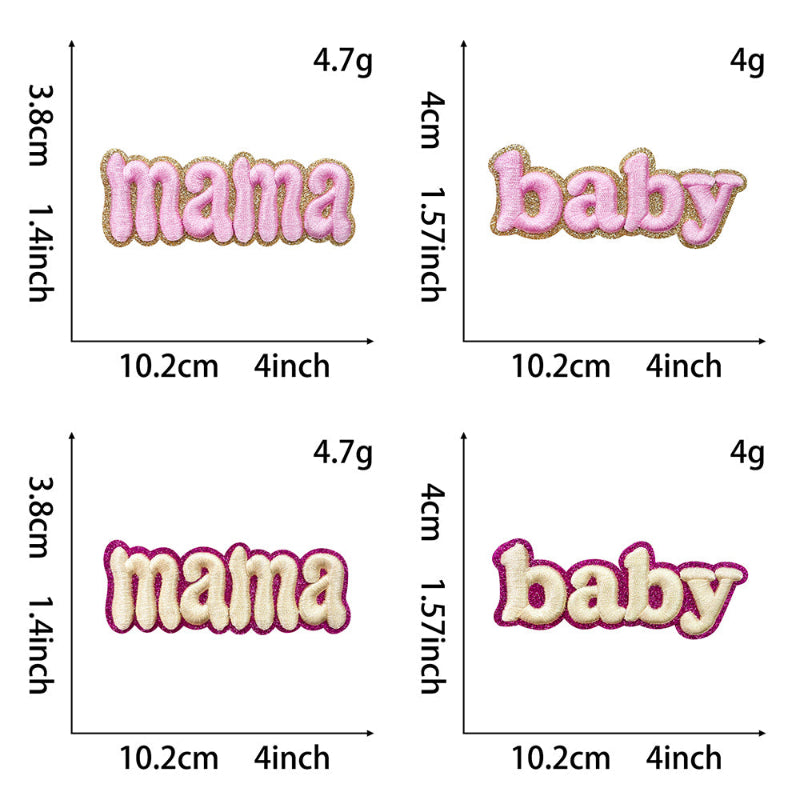 3D Puff Embroidered MAMA BABE Iron-On Patches – Mother’s Day Gift DIY
