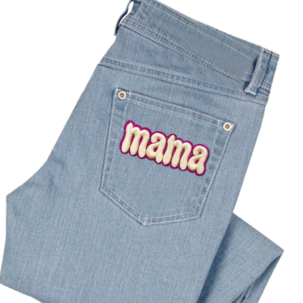 3D Puff Embroidered MAMA BABE Iron-On Patches – Mother’s Day Gift DIY