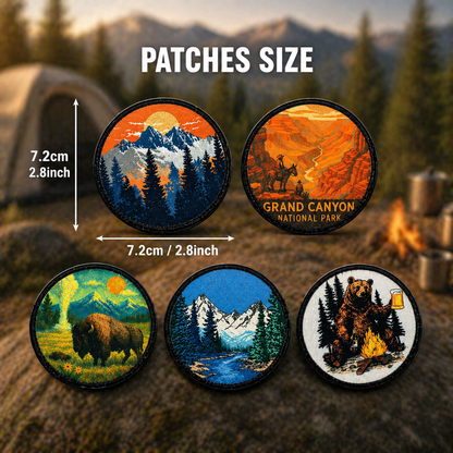 5Pcs Outdoor Camping Embroidered Iron-On Patches