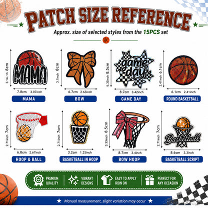 Basketball Patches 15 Pcs