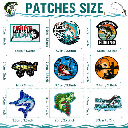 9Pcs Fishing Patches