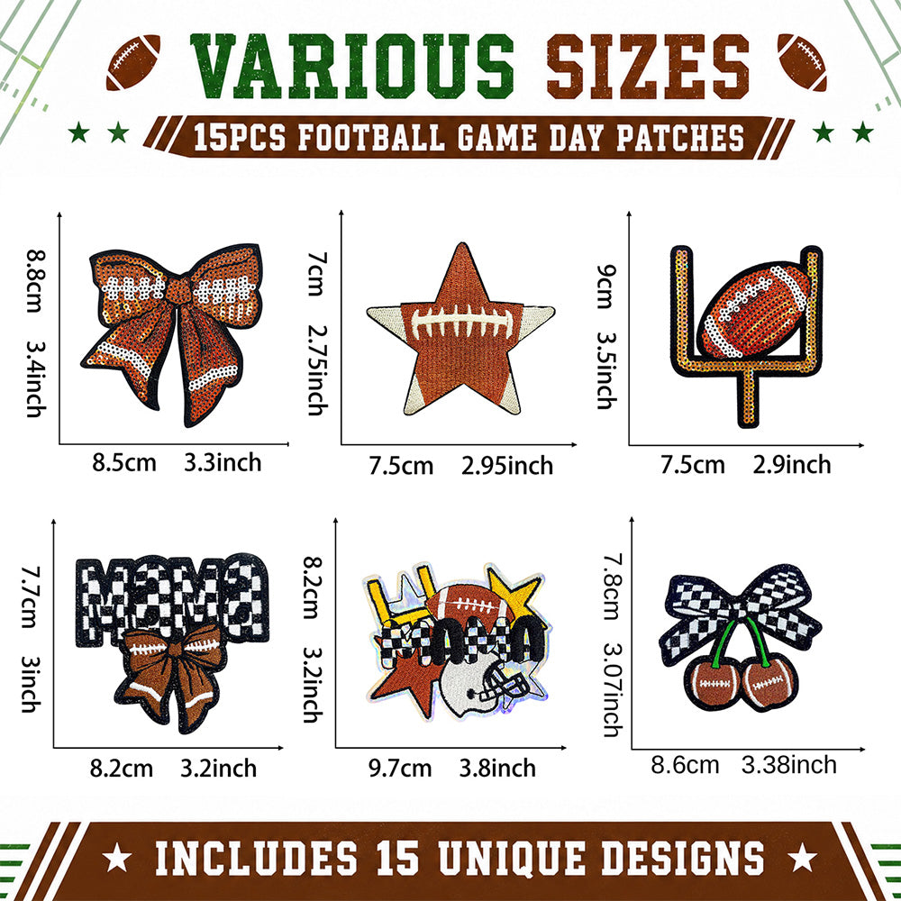 Football Patches Game Day 15Pcs