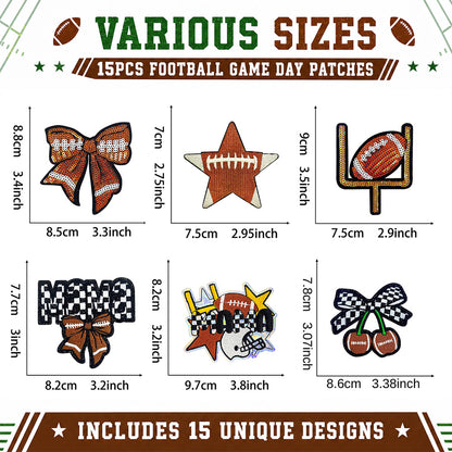 Football Patches Game Day 15Pcs
