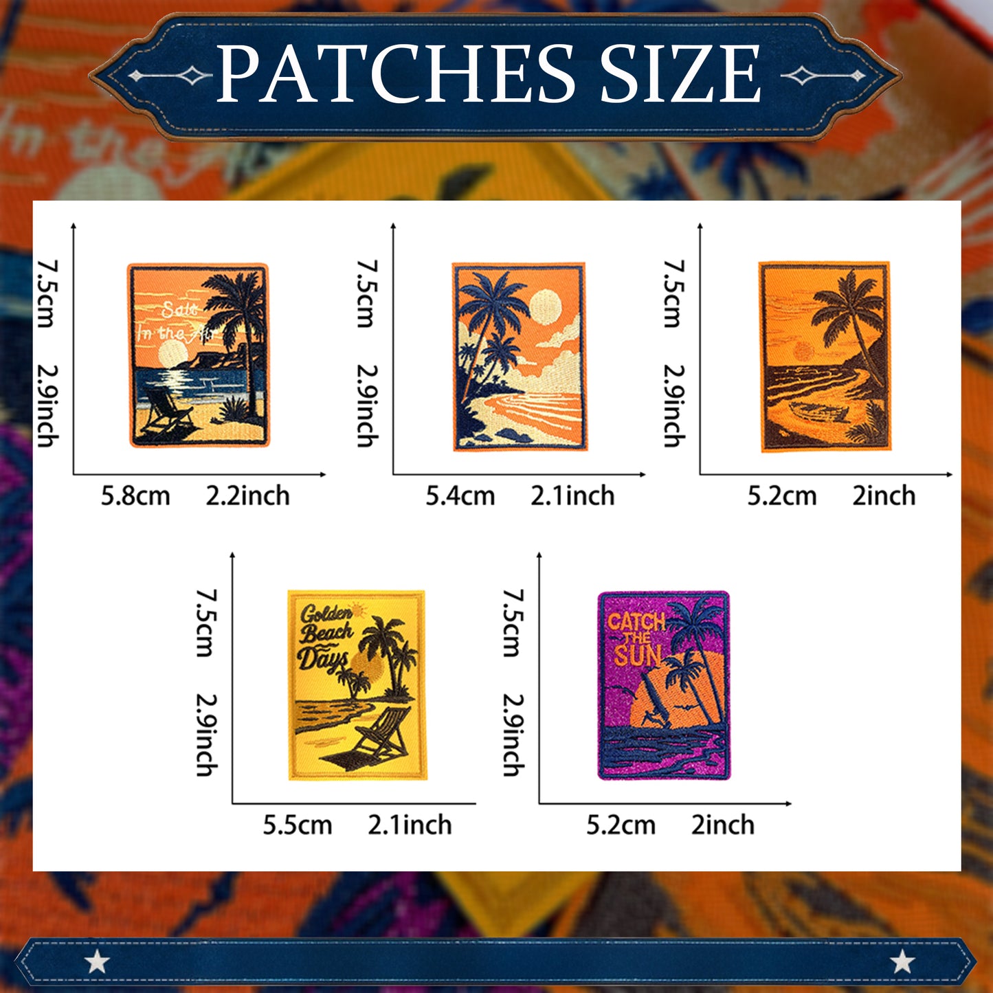 5Pcs Travel Embroidered Iron-On Patches
