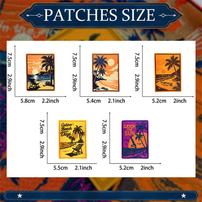 5Pcs Travel Embroidered Iron-On Patches