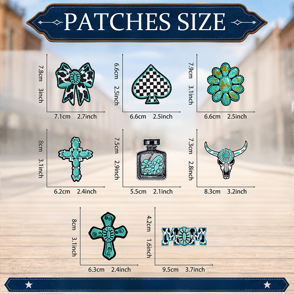 8Pcs Western Cowgirl Embroidered Patches