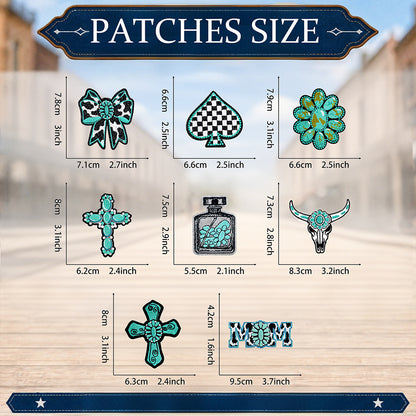8Pcs Western Cowgirl Embroidered Patches