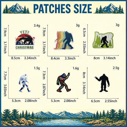 14Pcs Bigfoot Iron-On Patches