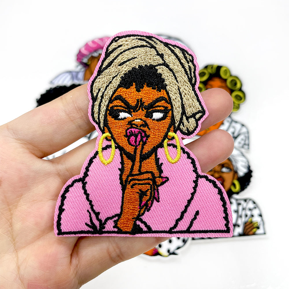 Black Women Iron On Embroidery Patches 12Pcs, Afro Girl Slogan Appliques, Embroidered Badges with That Girl, Black AF for Clothing, Backpacks, Jackets & Phone Cases, DIY Craft Decor