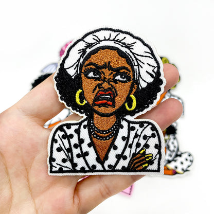 Black Women Iron On Embroidery Patches 12Pcs, Afro Girl Slogan Appliques, Embroidered Badges with That Girl, Black AF for Clothing, Backpacks, Jackets & Phone Cases, DIY Craft Decor