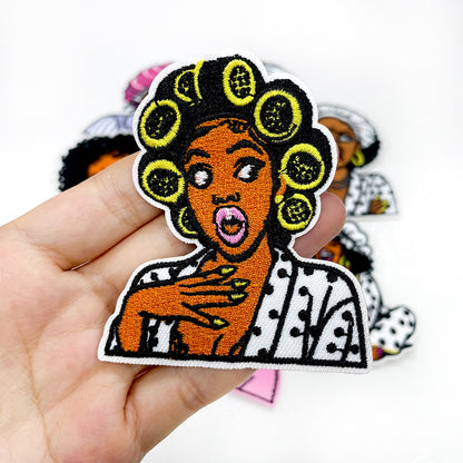 Black Women Iron On Embroidery Patches 12Pcs, Afro Girl Slogan Appliques, Embroidered Badges with That Girl, Black AF for Clothing, Backpacks, Jackets & Phone Cases, DIY Craft Decor