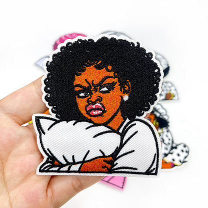 Black Women Iron On Embroidery Patches 12Pcs, Afro Girl Slogan Appliques, Embroidered Badges with That Girl, Black AF for Clothing, Backpacks, Jackets & Phone Cases, DIY Craft Decor