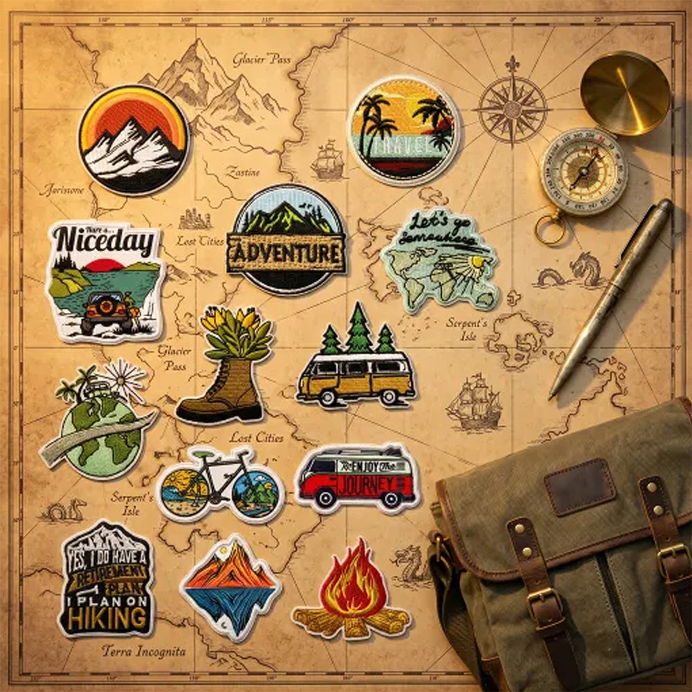 13Pcs Outdoor Camping Embroidered Iron On Patches