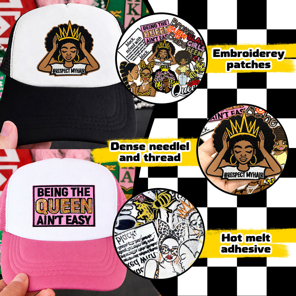 11Pcs Black Girl Iron-On Patches