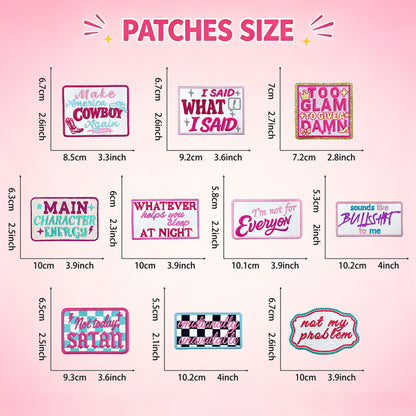 Patches Funny Phrases 10 Pcs Preppy Style Set