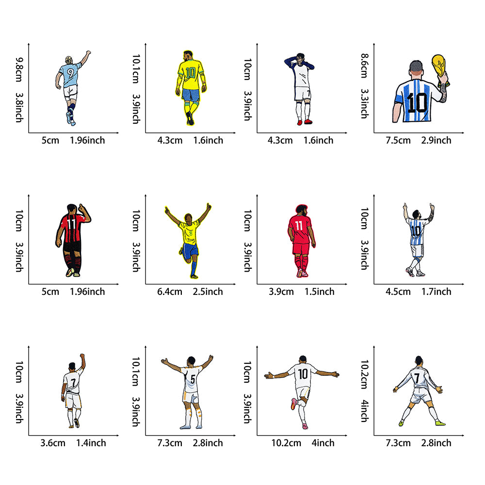 Soccer Star Patches 12 Pcs
