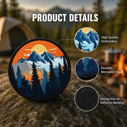 5Pcs Outdoor Camping Embroidered Iron-On Patches