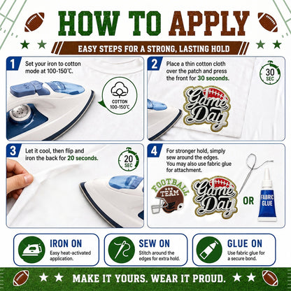 Football Patches Game Day 15Pcs