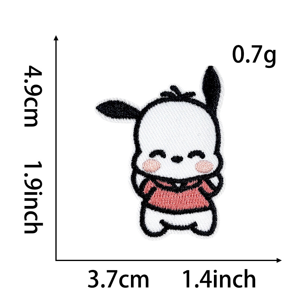 Cute Sanrio Iron On Embroidery Patches 15Pcs, Kawaii My Melody Kuromi Cinnamoroll Pompompurin Pochacco Chenille Appliques, Cartoon Character Badges for Clothing Backpack Jackets Hats DIY Craft Decor