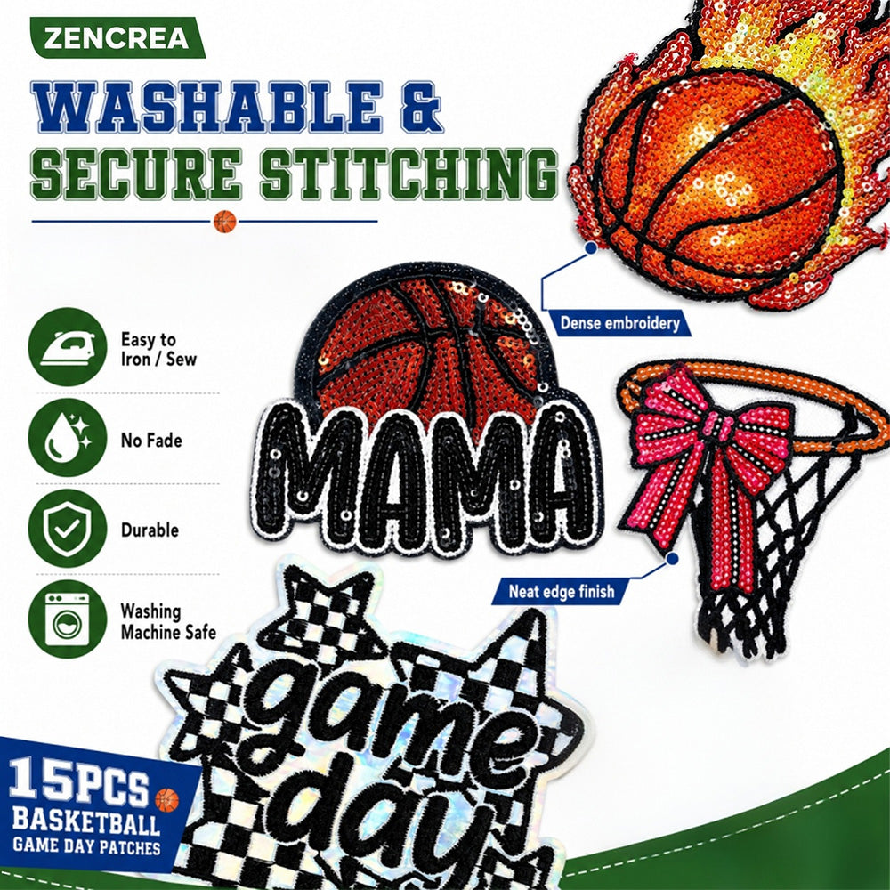 Basketball Patches 15 Pcs