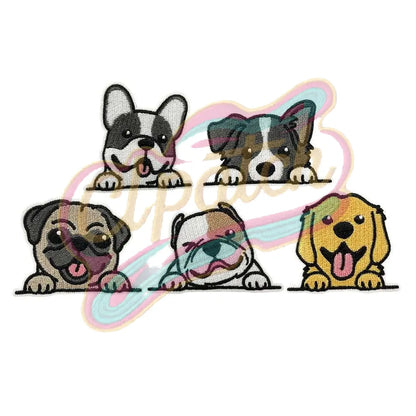 5 pcs Dog embroidery patch pins for bag & clothing - Clpatch
