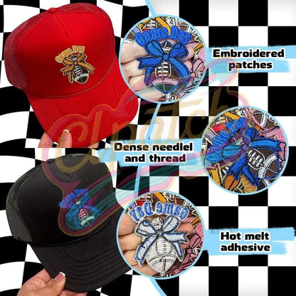 5 pcs Gameday Football Embroidery with shining edge - Clpatch