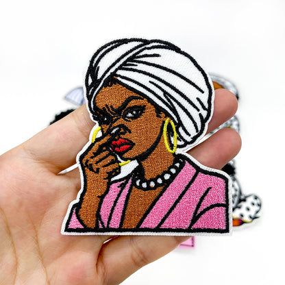 Black Women Iron On Embroidery Patches 12Pcs, Afro Girl Slogan Appliques, Embroidered Badges with That Girl, Black AF for Clothing, Backpacks, Jackets & Phone Cases, DIY Craft Decor