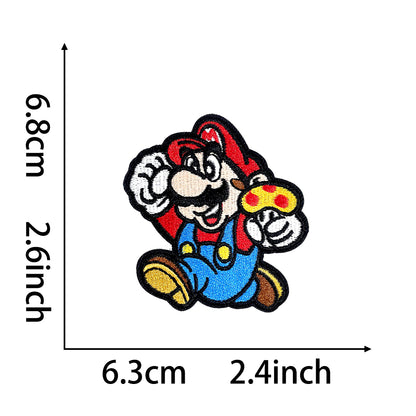 Super Mario Iron On Embroidery Patches 25Pcs, Cute Game Character Appliques, Cartoon Mario Luigi Kirby Bowser Mushroom Coin Star Badges for Clothing, Backpacks, Jackets & Hats, DIY Craft Decor