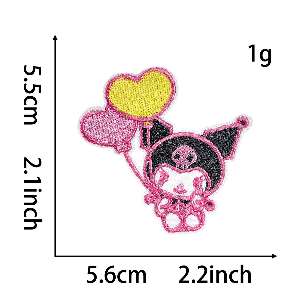 Cute Sanrio Iron On Embroidery Patches 15Pcs, Kawaii My Melody Kuromi Cinnamoroll Pompompurin Pochacco Chenille Appliques, Cartoon Character Badges for Clothing Backpack Jackets Hats DIY Craft Decor