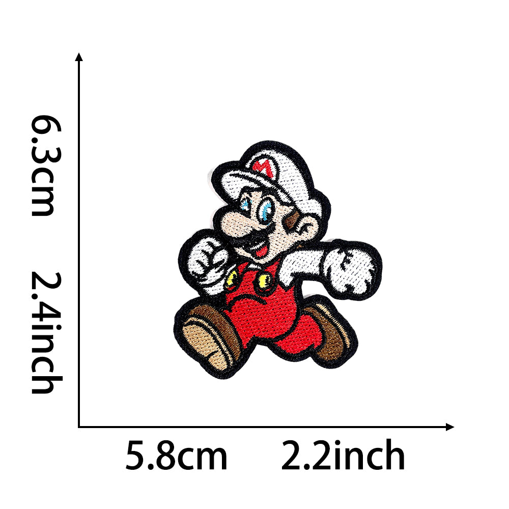 Super Mario Iron On Embroidery Patches 25Pcs, Cute Game Character Appliques, Cartoon Mario Luigi Kirby Bowser Mushroom Coin Star Badges for Clothing, Backpacks, Jackets & Hats, DIY Craft Decor