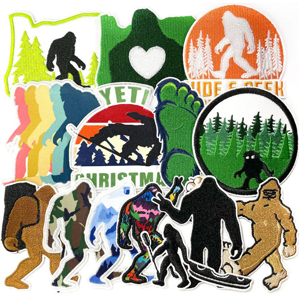14Pcs Bigfoot Iron-On Patches