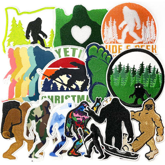14Pcs Bigfoot Iron-On Patches