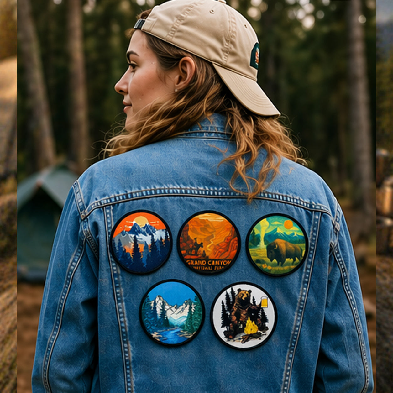 5Pcs Outdoor Camping Embroidered Iron-On Patches