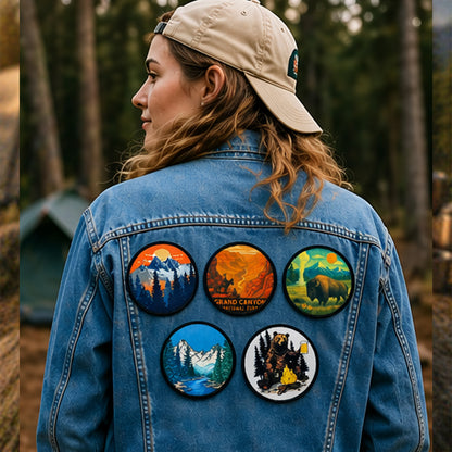 5Pcs Outdoor Camping Embroidered Iron-On Patches