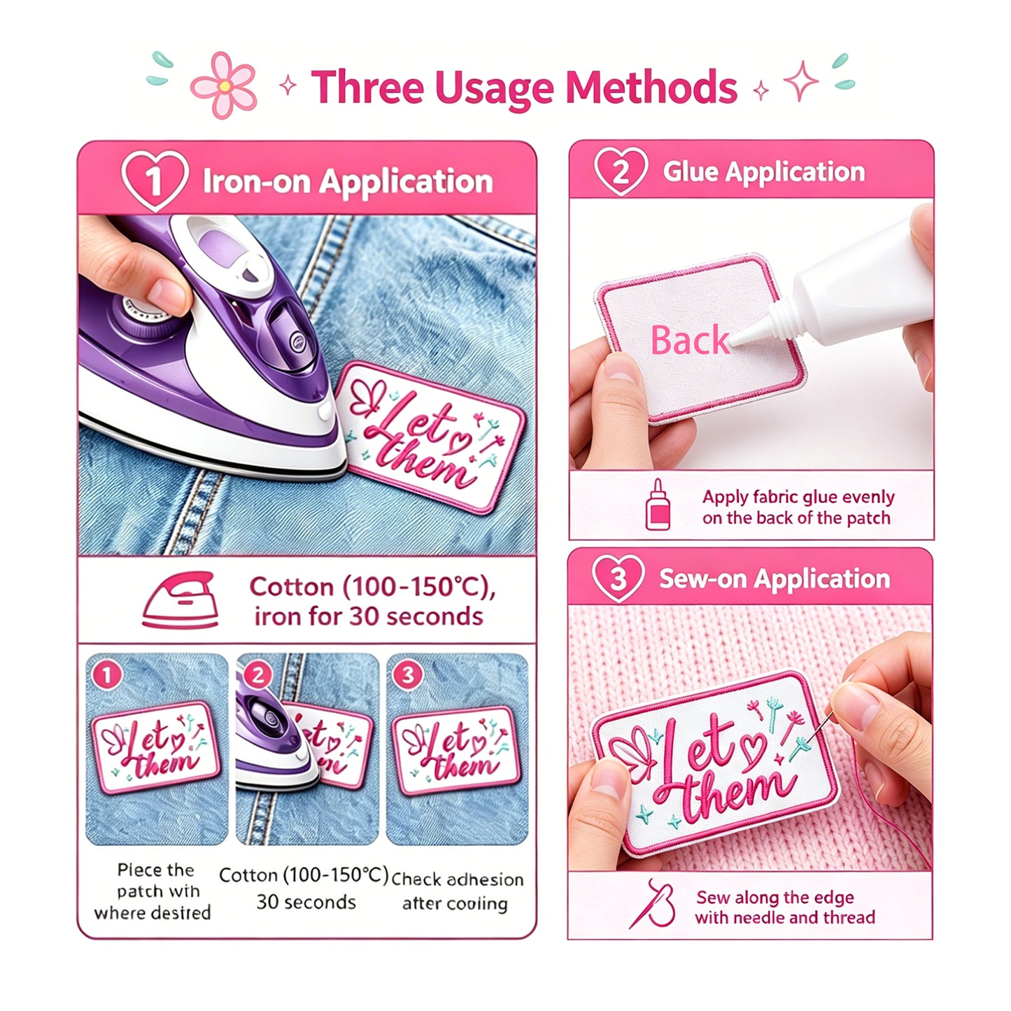 Patches Funny Words 10 Pcs Preppy Style Set