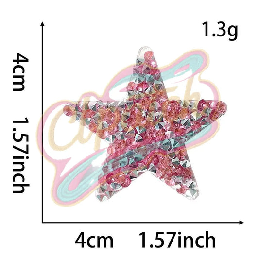 7 pcs Star Rhinestone embroidered iron on patches for clothes-Hat-Bag - Clpatch
