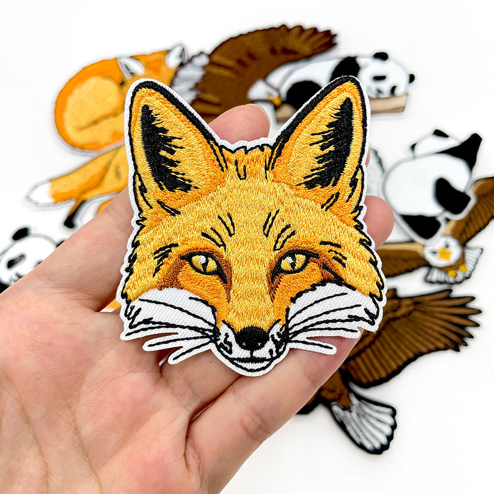 12Pcs Animal Iron On Patches Set, Panda Bald Eagle Red Fox Embroidery Appliques, Wildlife Sew On Patches for Jackets, Hats, Backpacks, Jeans DIY Clothing Decor