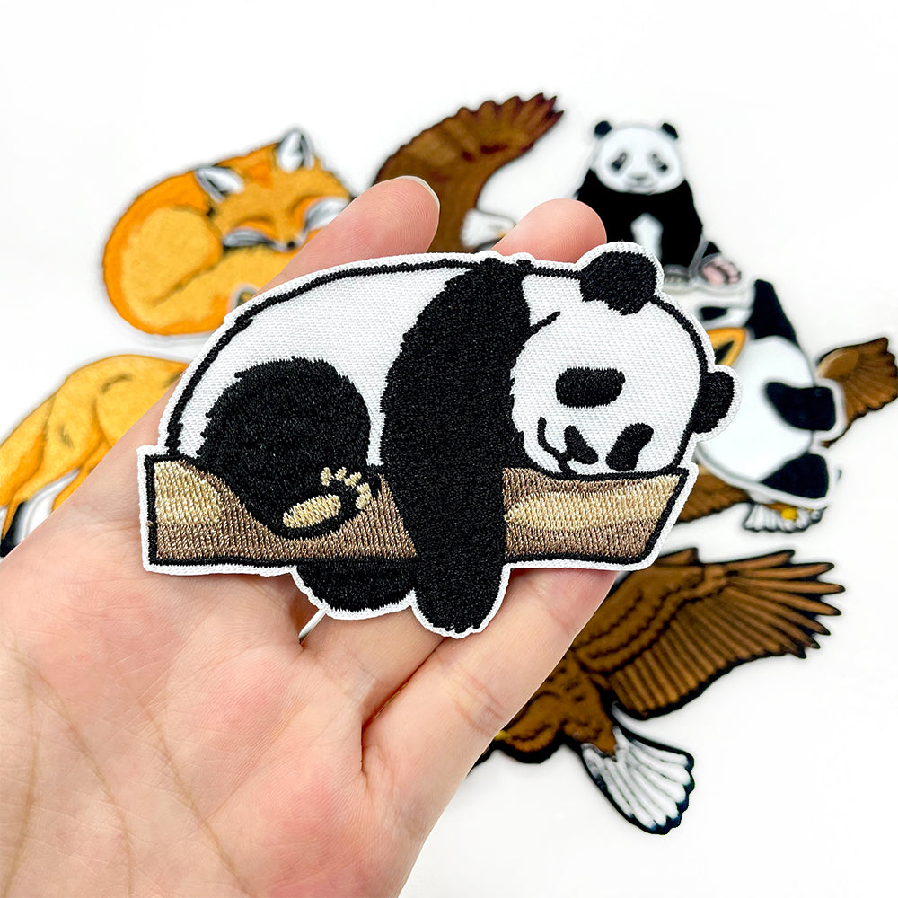12Pcs Animal Iron On Patches Set, Panda Bald Eagle Red Fox Embroidery Appliques, Wildlife Sew On Patches for Jackets, Hats, Backpacks, Jeans DIY Clothing Decor