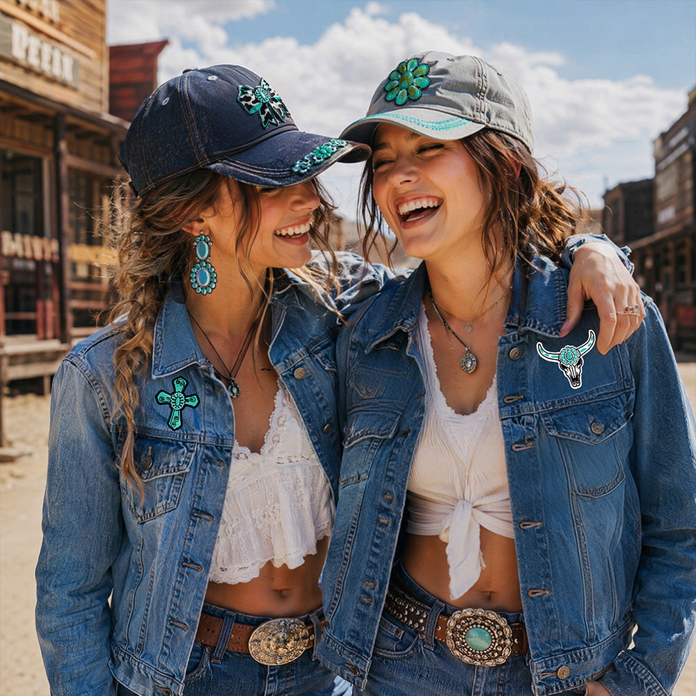 8Pcs Western Cowgirl Embroidered Patches