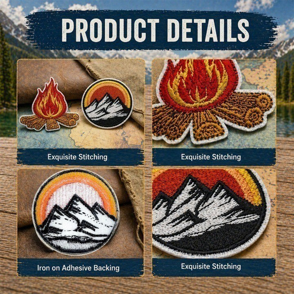 13Pcs Outdoor Camping Embroidered Iron On Patches