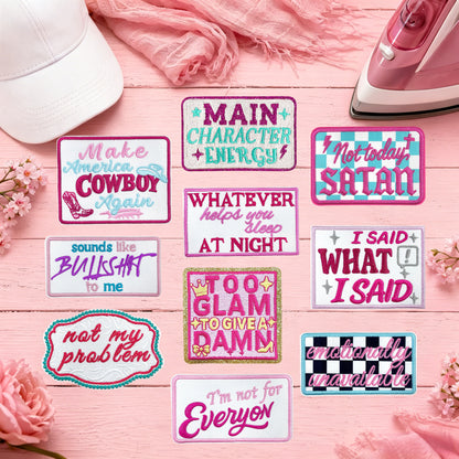 Patches Funny Phrases 10 Pcs Preppy Style Set