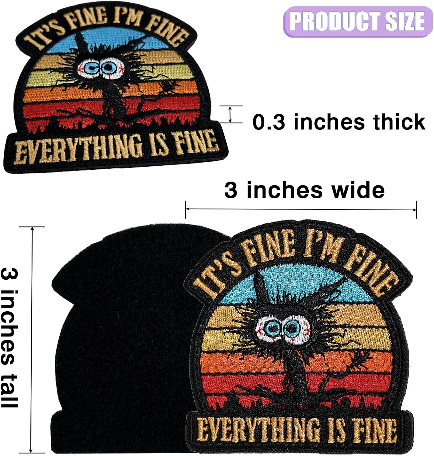 Morale Patch, 3" Embroidered Meme Tactical Patches with Hook and Loop