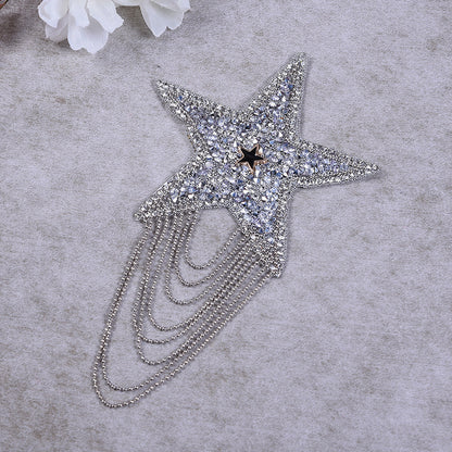 New pentagram fringed diamond hot map hat hot diamond accessories cloth sticker - Clpatch