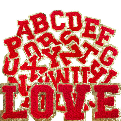 26 Pcs Self Adhesive Letter Patches, Preppy Chenille Alphabet Self-Stick Patches