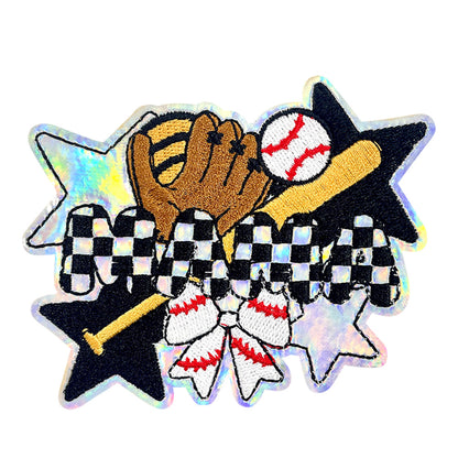 Baseball Iron On Patches White 15Pcs