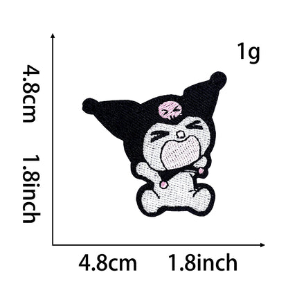 Cute Sanrio Iron On Embroidery Patches 15Pcs, Kawaii My Melody Kuromi Cinnamoroll Pompompurin Pochacco Chenille Appliques, Cartoon Character Badges for Clothing Backpack Jackets Hats DIY Craft Decor