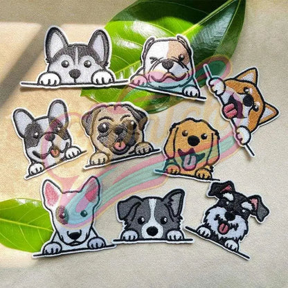 9pcs Cute puppy embroidery patches for clothing- hat -family diy - Clpatch